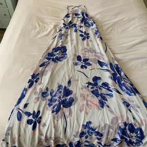 Lulu's Floral Halter Neck Maxi Dress